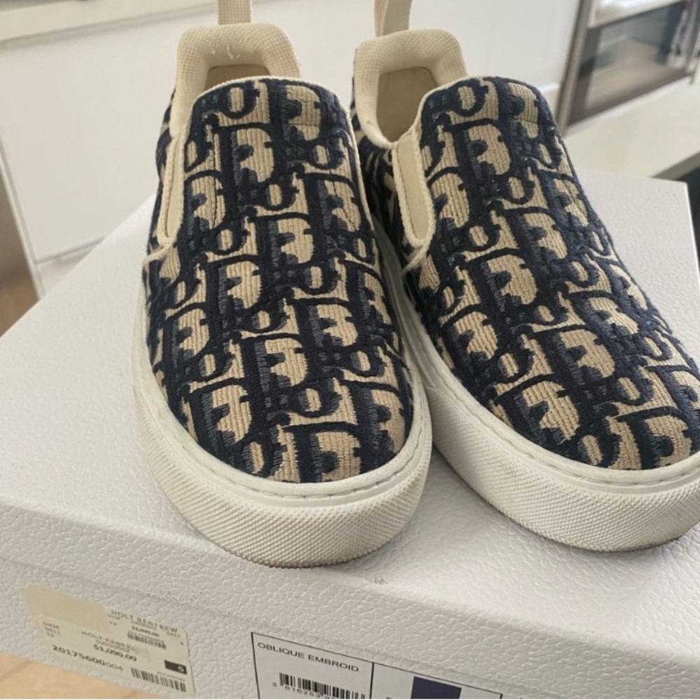 Christian Dior Navy Slip-On Sneakers